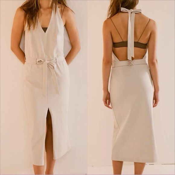 Free People Dresses & Skirts - Free People Randi Midi Dress In Pumice Stone. NWOT! Sz M